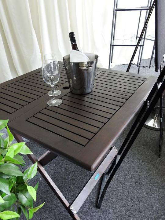 Slated Wooden Square Outdoor Table 900cm